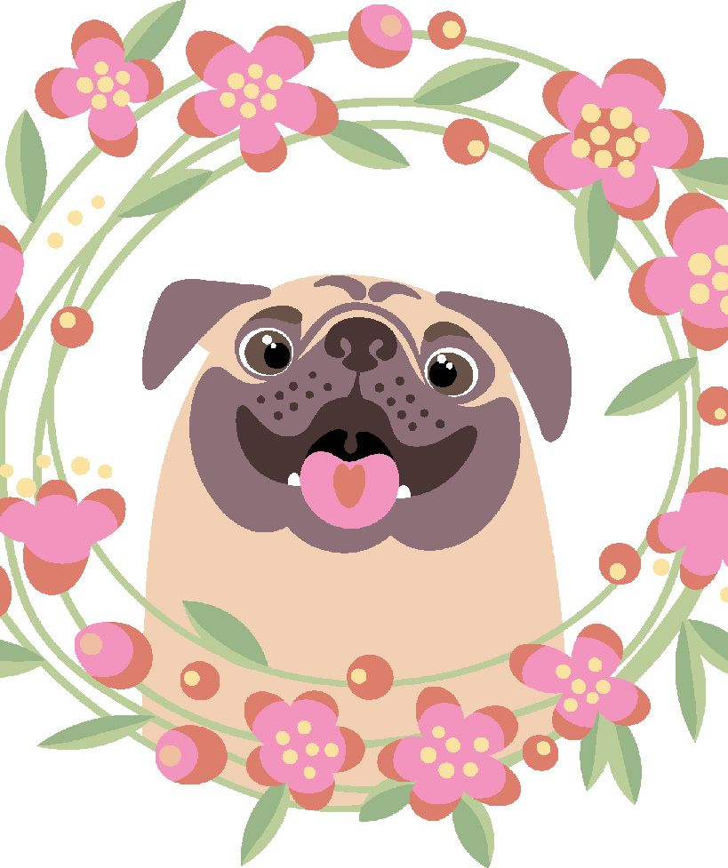 zuty Malování podle čísel - ŠŤASTNÝ MOPS S KVĚTINAMI - Rozměr: 40x50 cm, Rámování: Varianta: bez rámu a bez vypnutí plátna - obrázek 9