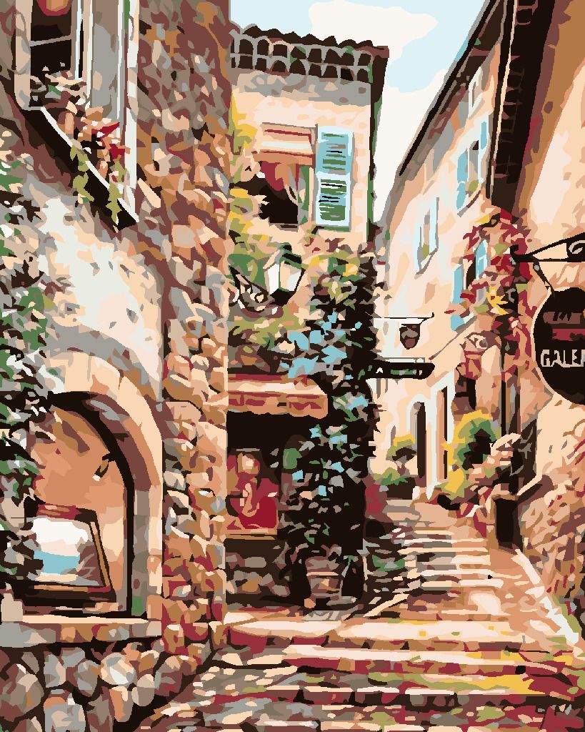 zuty Malování podle čísel - STAROBYLÉ MĚSTEČKO - Rozměr: 40x50 cm, Rámování: Varianta: vypnuté plátno na rám - obrázek 5