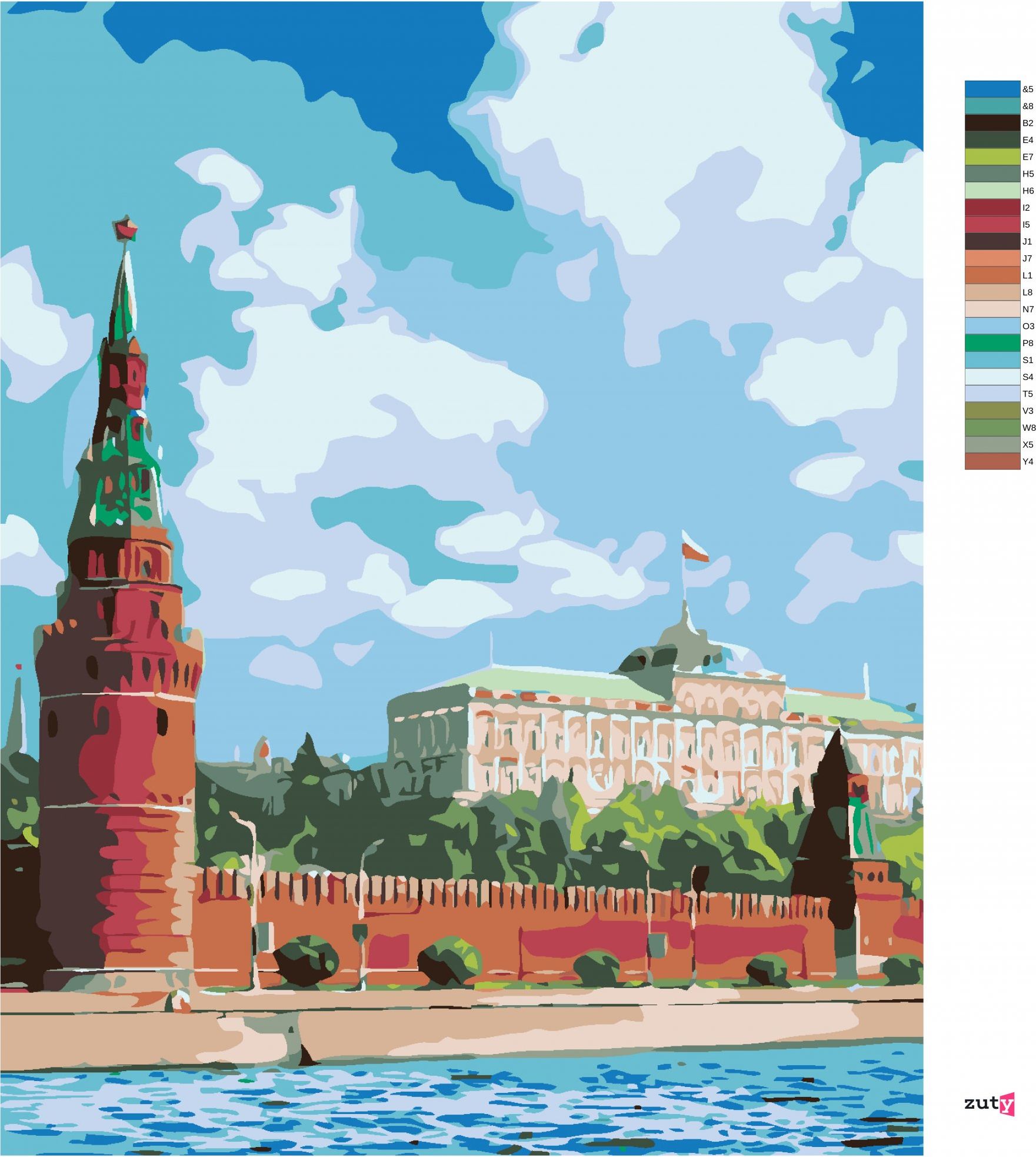 zuty Malování podle čísel - MOSKEVSKÝ KREML - Rozměr: 40x50 cm, Rámování: Varianta: bez rámu a bez vypnutí plátna - obrázek 7