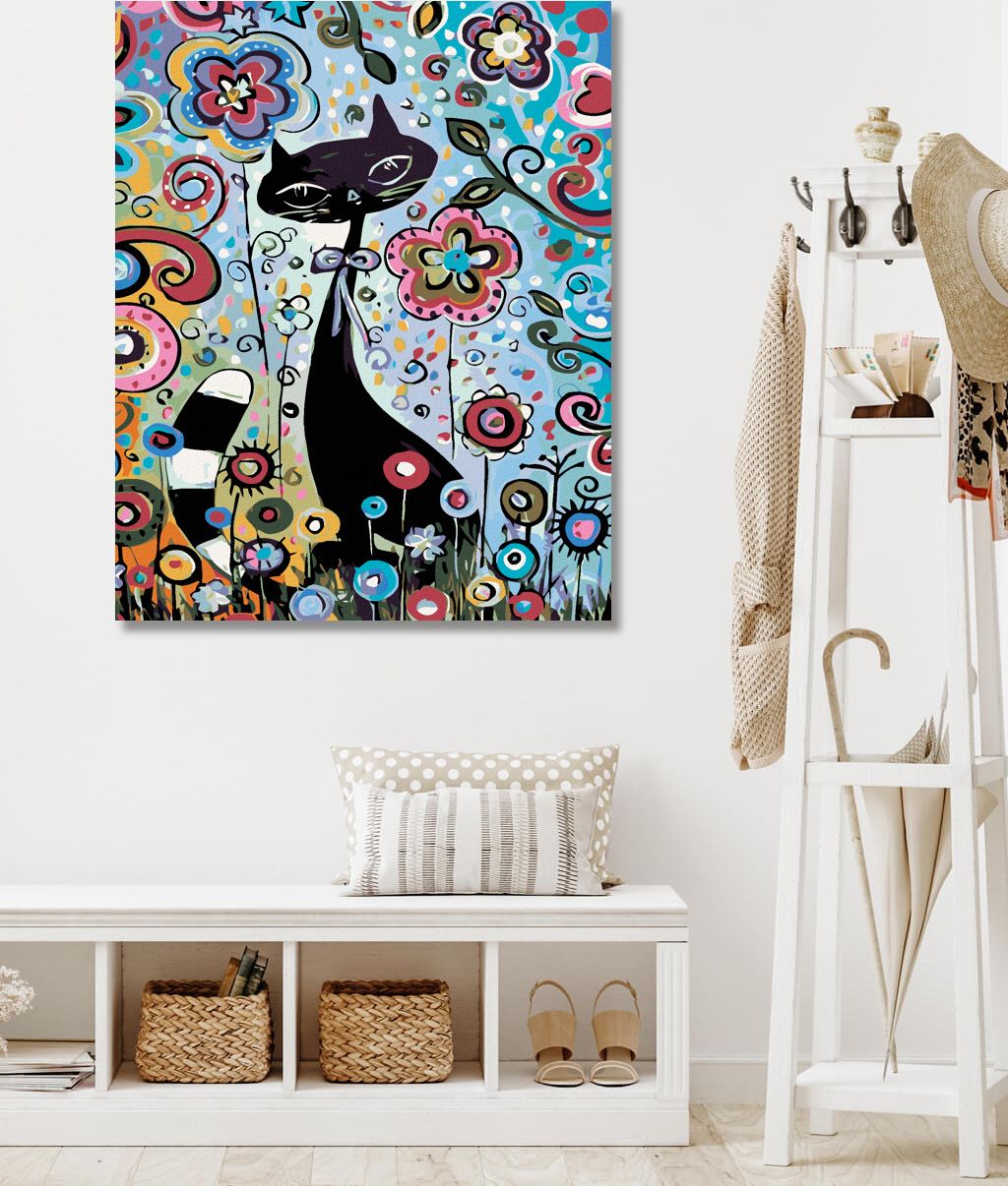 zuty Malování podle čísel - KOČKA V KVĚTINÁCH - Rozměr: 40x50 cm, Rámování: Varianta: vypnuté plátno na rám - obrázek 9
