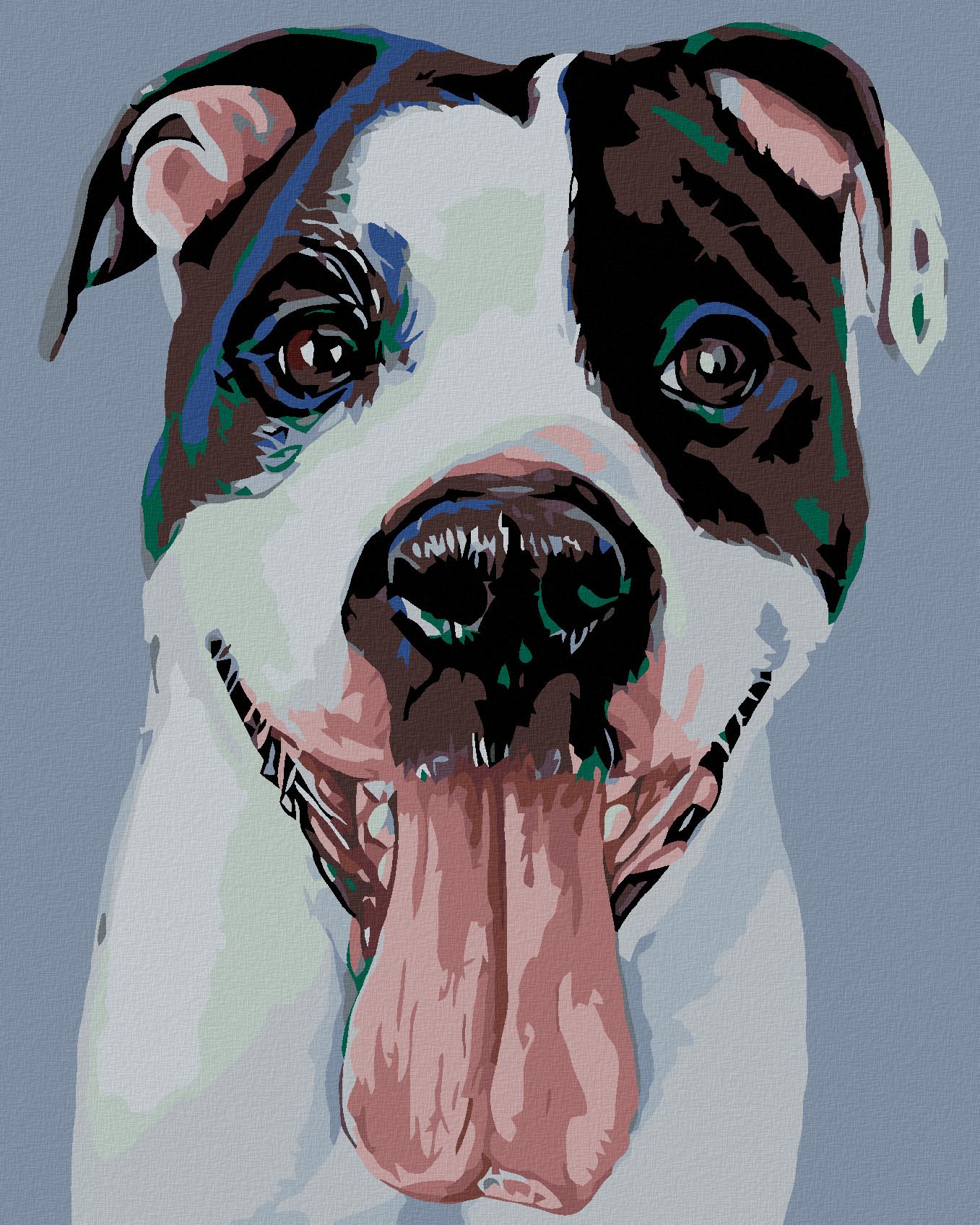 zuty Malování podle čísel - ČERNOBÍLÝ HAFAN - Rozměr: 40x50 cm, Rámování: Varianta: bez rámu a bez vypnutí plátna - obrázek 1