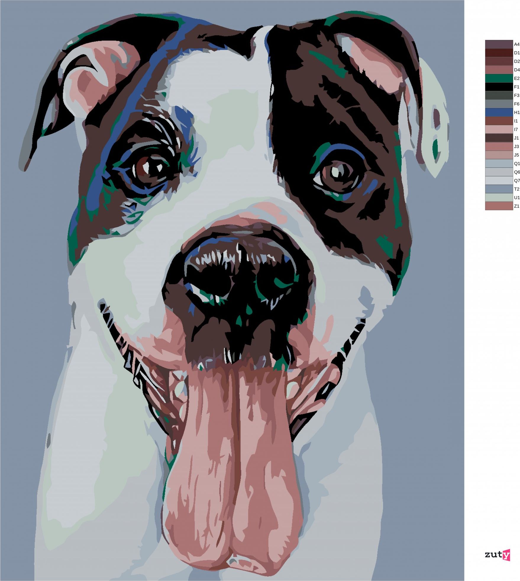 zuty Malování podle čísel - ČERNOBÍLÝ HAFAN - Rozměr: 40x50 cm, Rámování: Varianta: bez rámu a bez vypnutí plátna - obrázek 5