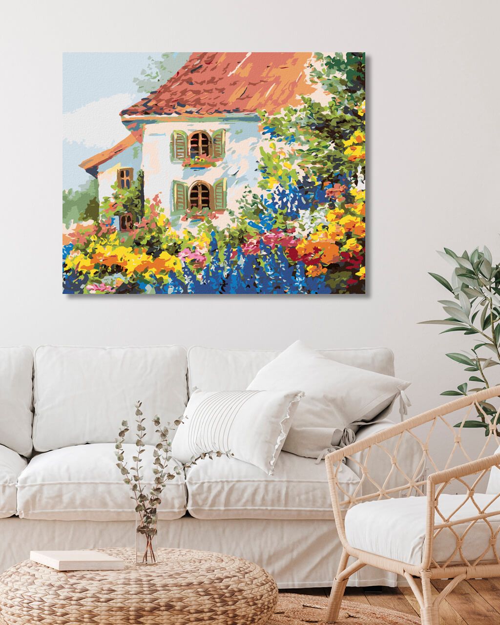 zuty Malování podle čísel - DŮM V KVĚTINOVÉ ZAHRADĚ - Rozměr: 40x50 cm, Rámování: Varianta: vypnuté plátno na rám - obrázek 6