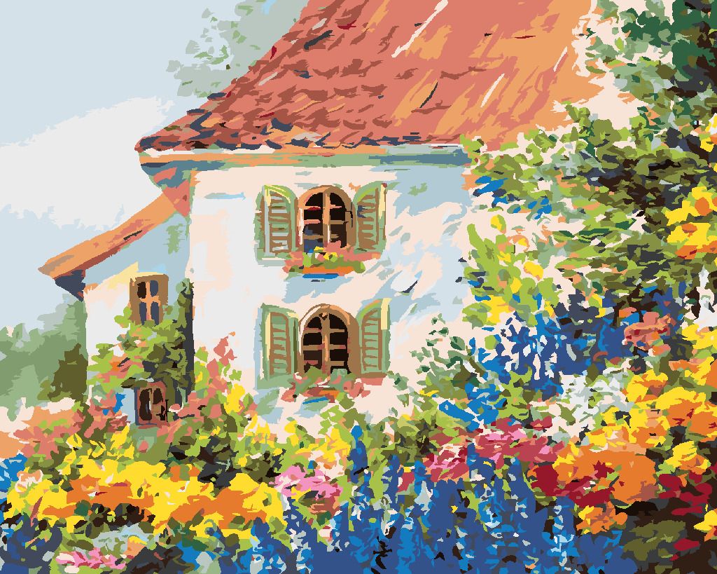 zuty Malování podle čísel - DŮM V KVĚTINOVÉ ZAHRADĚ - Rozměr: 40x50 cm, Rámování: Varianta: vypnuté plátno na rám - obrázek 10