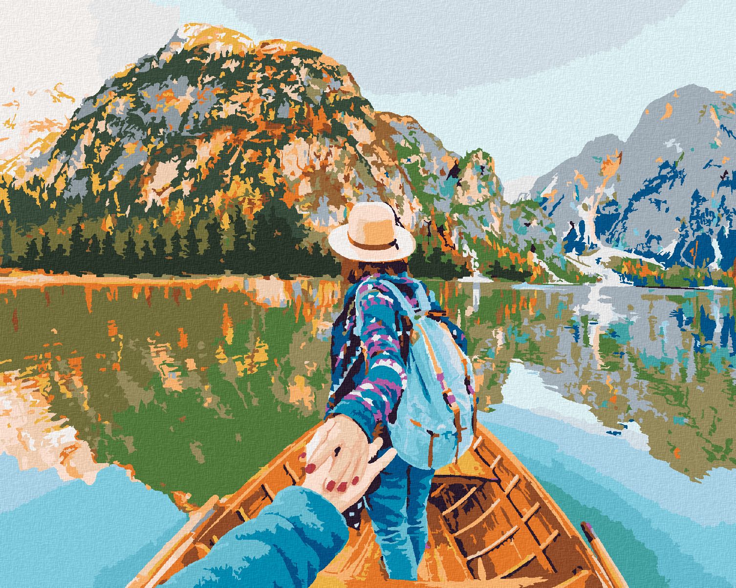 zuty Malování podle čísel - ŽENA NA LOĎCE - Rozměr: 40x50 cm, Rámování: Varianta: vypnuté plátno na rám - obrázek 1