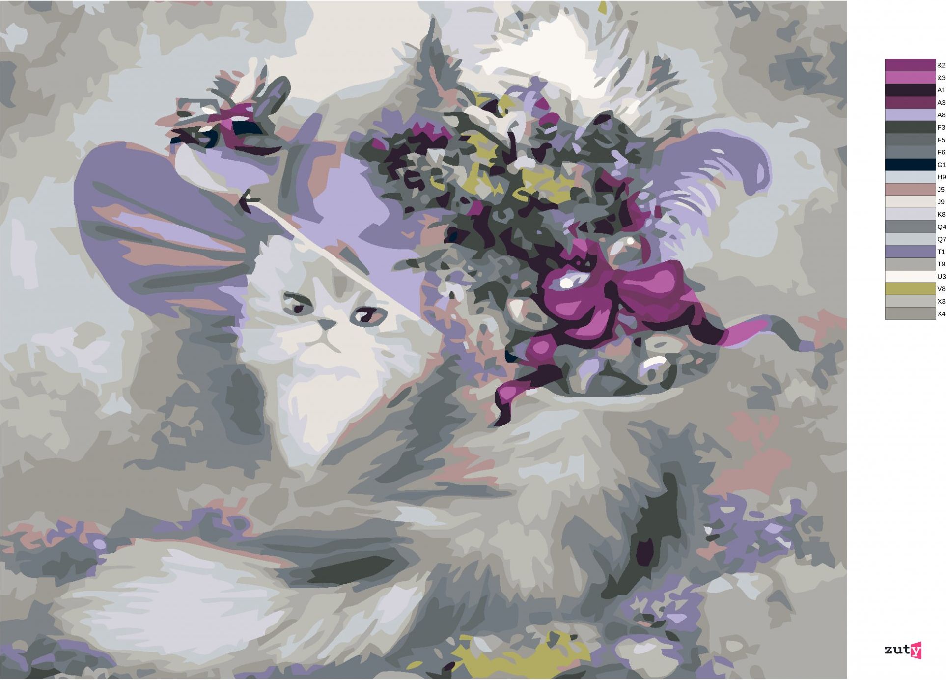 zuty Malování podle čísel - KOČKA S KLOBOUKEM - Rozměr: 40x50 cm, Rámování: Varianta: vypnuté plátno na rám - obrázek 10