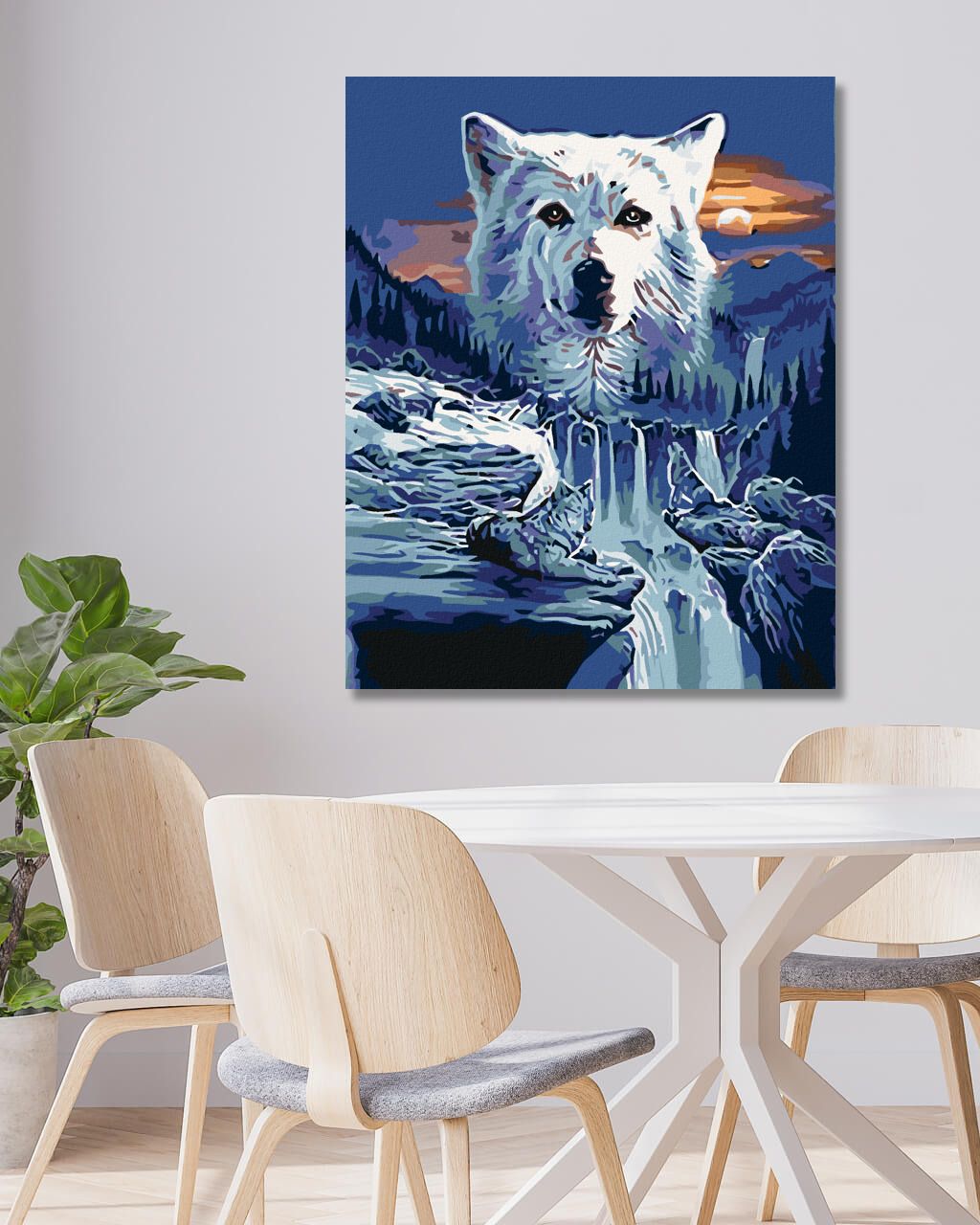zuty Malování podle čísel - VLK A VODOPÁDY - Rozměr: 40x50 cm, Rámování: Varianta: bez rámu a bez vypnutí plátna - obrázek 10