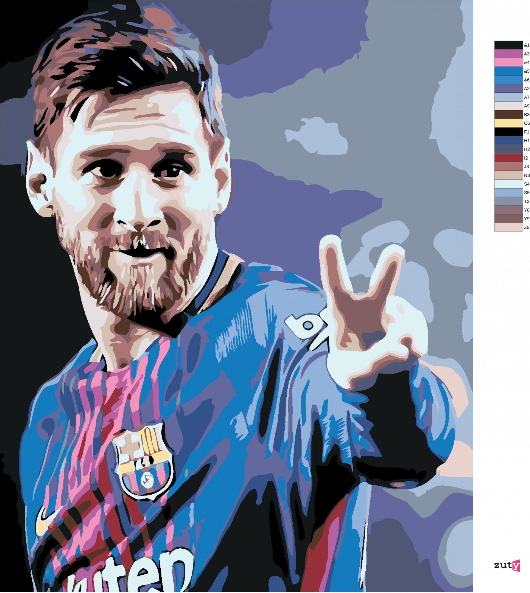zuty Malování podle čísel - MESSI V DRESU - Rozměr: 40x50 cm, Rámování: Varianta: vypnuté plátno na rám - obrázek 9
