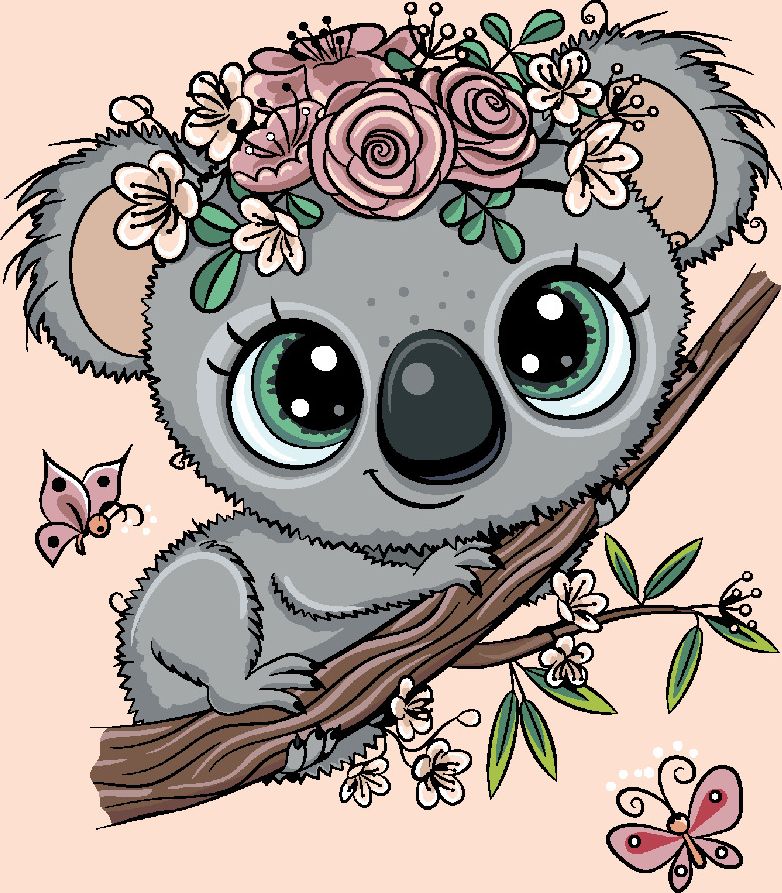 zuty Malování podle čísel - ROZTOMILÁ KOALA NA VĚTVI - Rozměr: 40x50 cm, Rámování: Varianta: vypnuté plátno na rám - obrázek 3