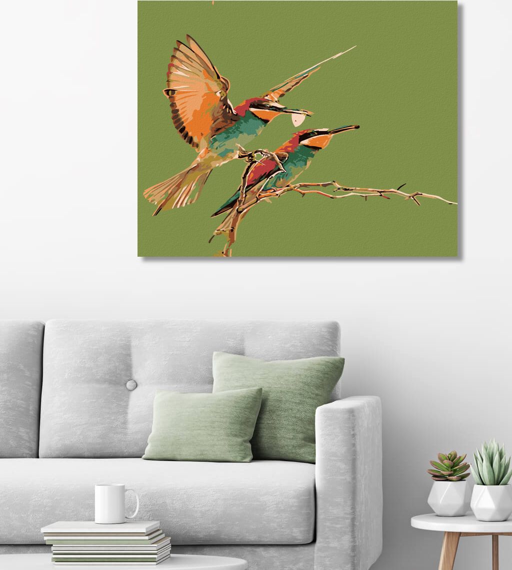 zuty Malování podle čísel - DVA KOLIBŘÍCI - Rozměr: 40x50 cm, Rámování: Varianta: bez rámu a bez vypnutí plátna - obrázek 7