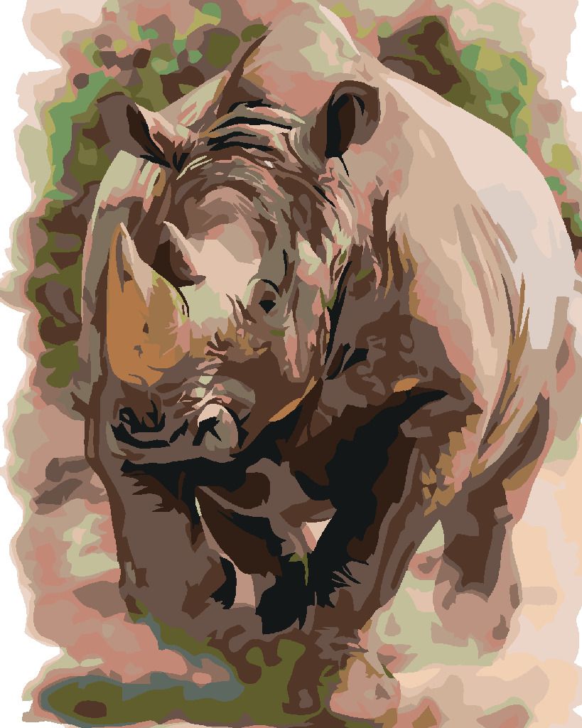zuty Malování podle čísel - NOSOROŽEC - Rozměr: 40x50 cm, Rámování: Varianta: vypnuté plátno na rám - obrázek 18