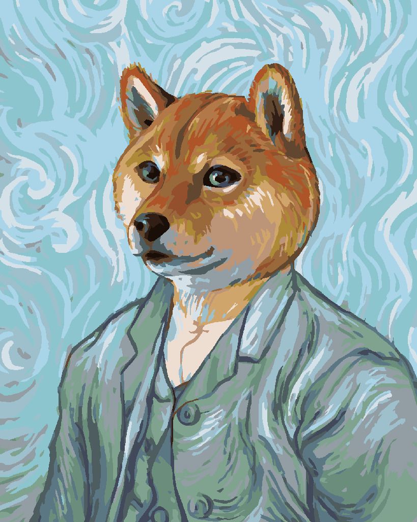 zuty Malování podle čísel - VINCENT VAN GOGH S PSÍ HLAVOU - Rozměr: 40x50 cm, Rámování: Varianta: bez rámu a bez vypnutí plátna - obrázek 8