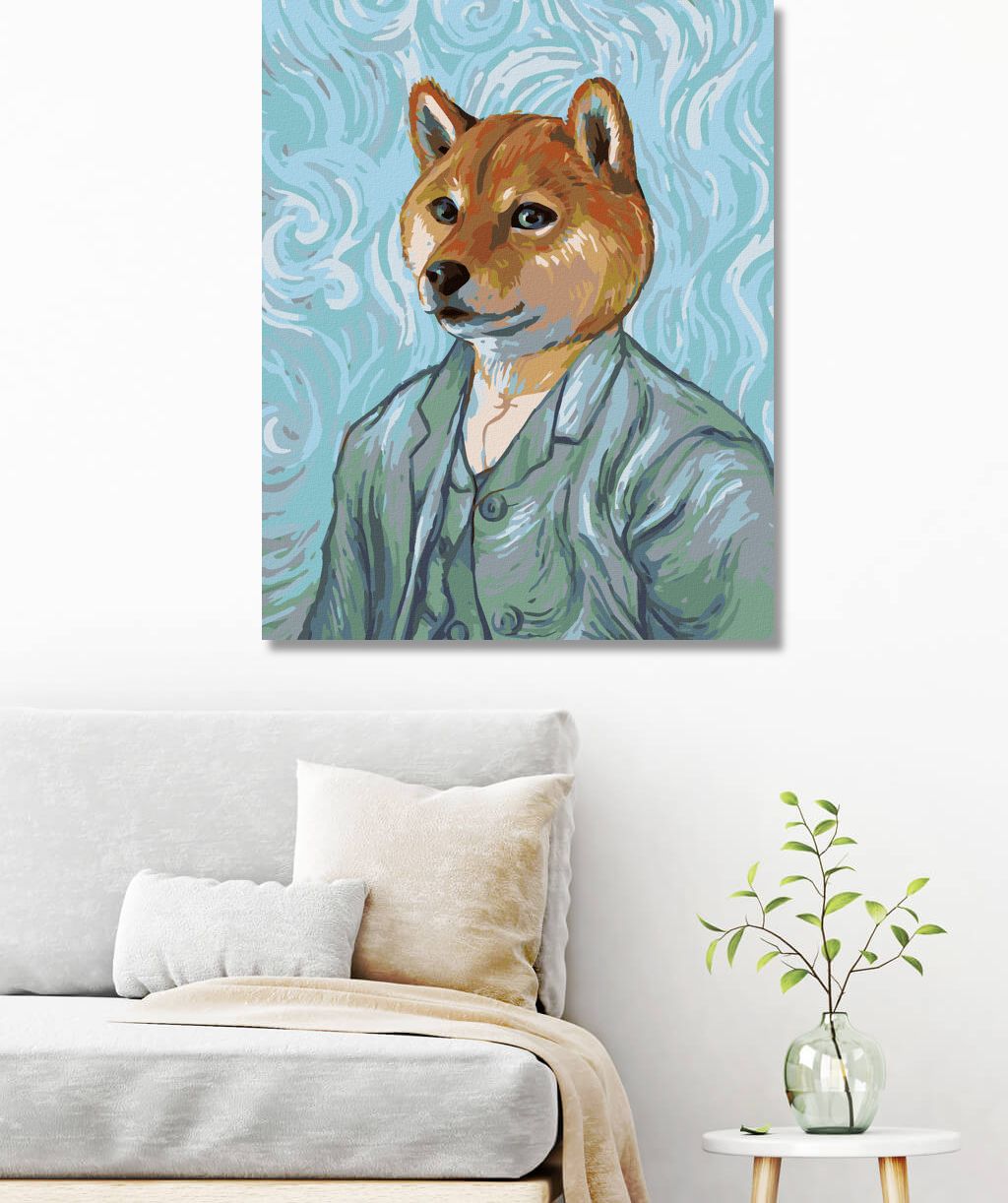 zuty Malování podle čísel - VINCENT VAN GOGH S PSÍ HLAVOU - Rozměr: 40x50 cm, Rámování: Varianta: bez rámu a bez vypnutí plátna - obrázek 9