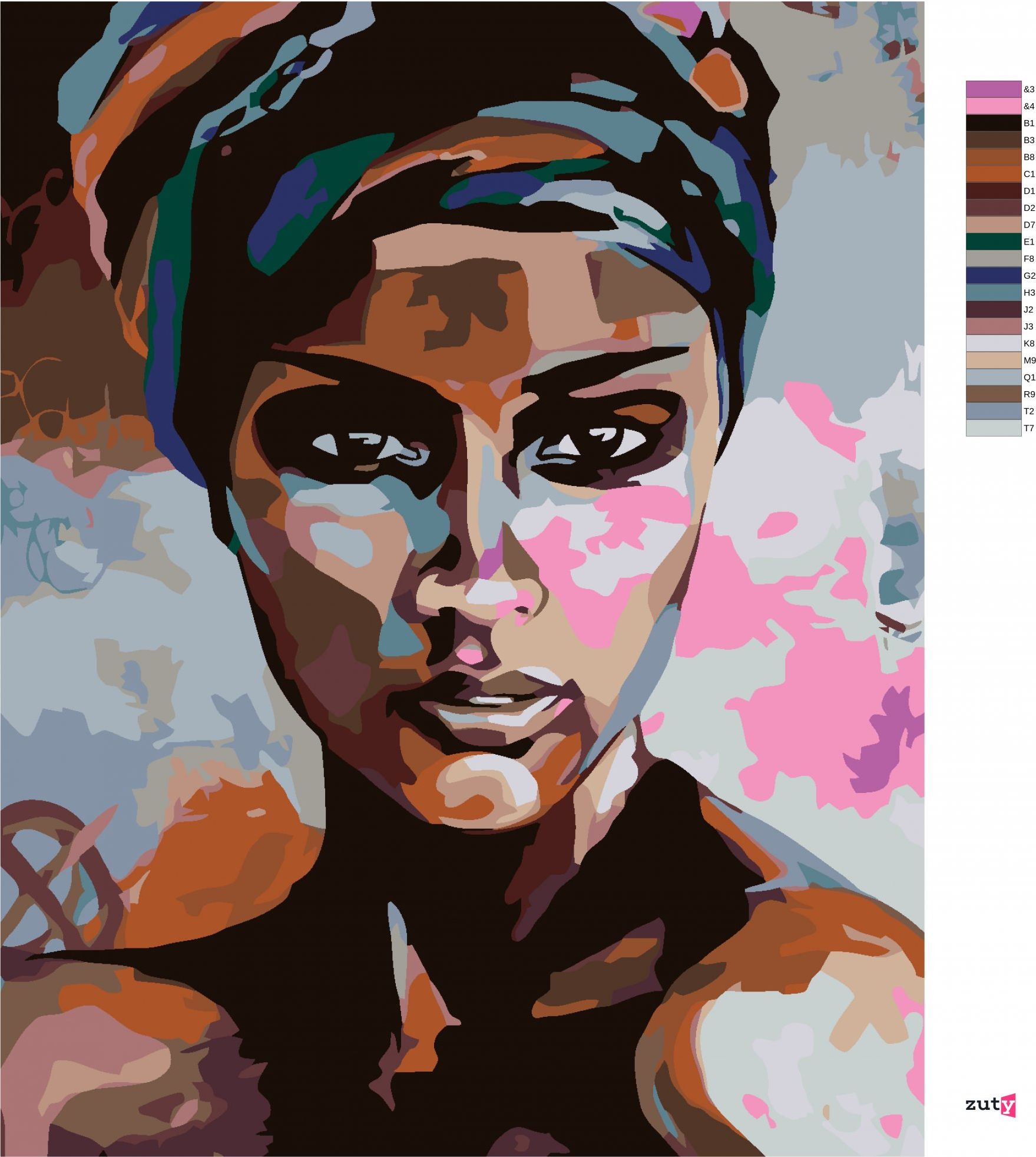 zuty Malování podle čísel - PORTRÉT PŘÍMÝ POHLED - Rozměr: 40x50 cm, Rámování: Varianta: vypnuté plátno na rám - obrázek 3