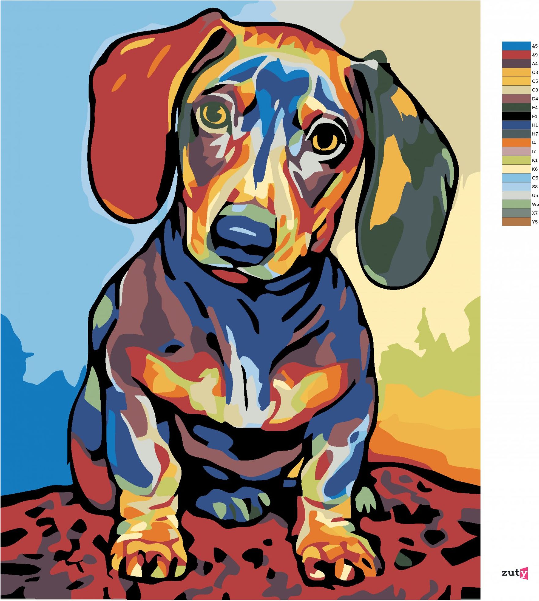 zuty Malování podle čísel - ABSTRAKT JEZEVČÍK - Rozměr: 40x50 cm, Rámování: Varianta: vypnuté plátno na rám - obrázek 2