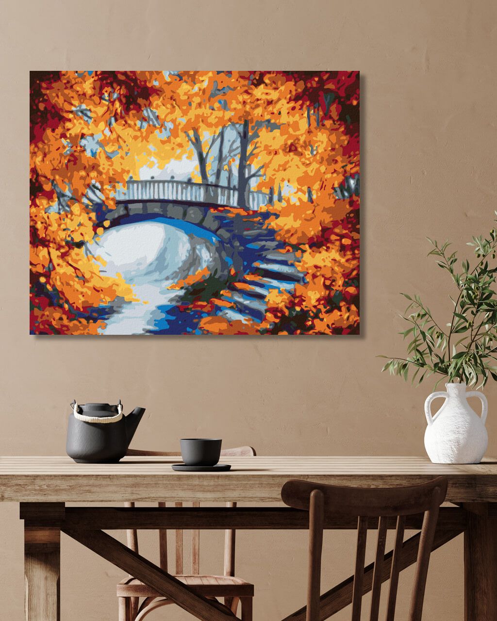zuty Malování podle čísel - SCHODY V PODZIMNÍM LESE - Rozměr: 40x50 cm, Rámování: Varianta: bez rámu a bez vypnutí plátna - obrázek 6