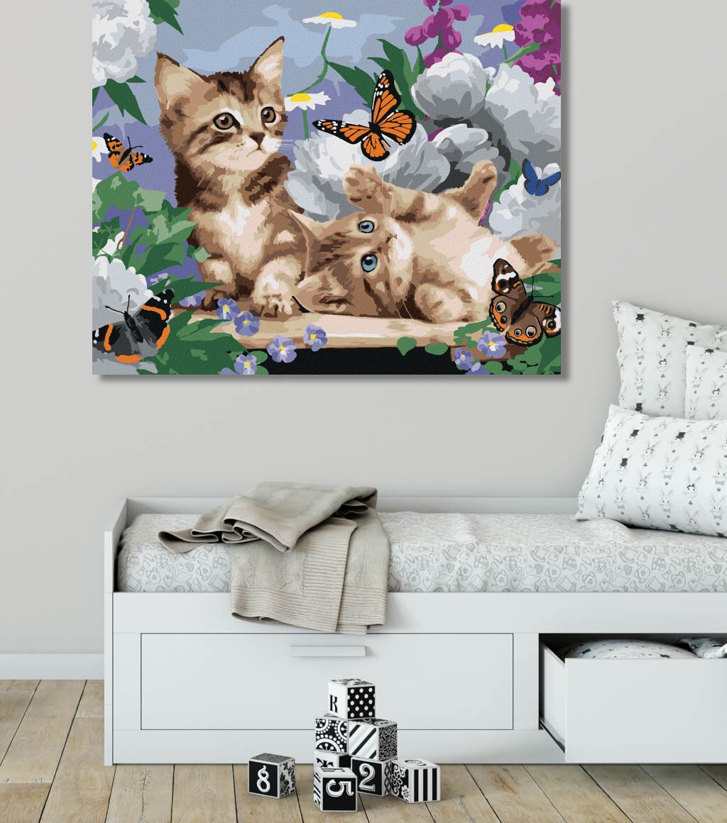 zuty Malování podle čísel - KOŤATA, MOTÝLI A PIVOŇKY (HOWARD ROBINSON) - Rozměr: 40x50 cm, Rámování: Varianta: vypnuté plátno na rám - obrázek 9