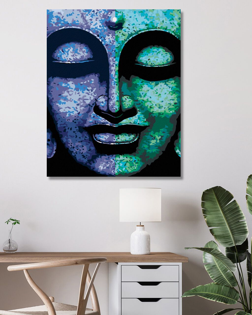 zuty Malování podle čísel - DVOUBAREVNÝ BUDDHA - Rozměr: 40x50 cm, Rámování: Varianta: vypnuté plátno na rám - obrázek 7