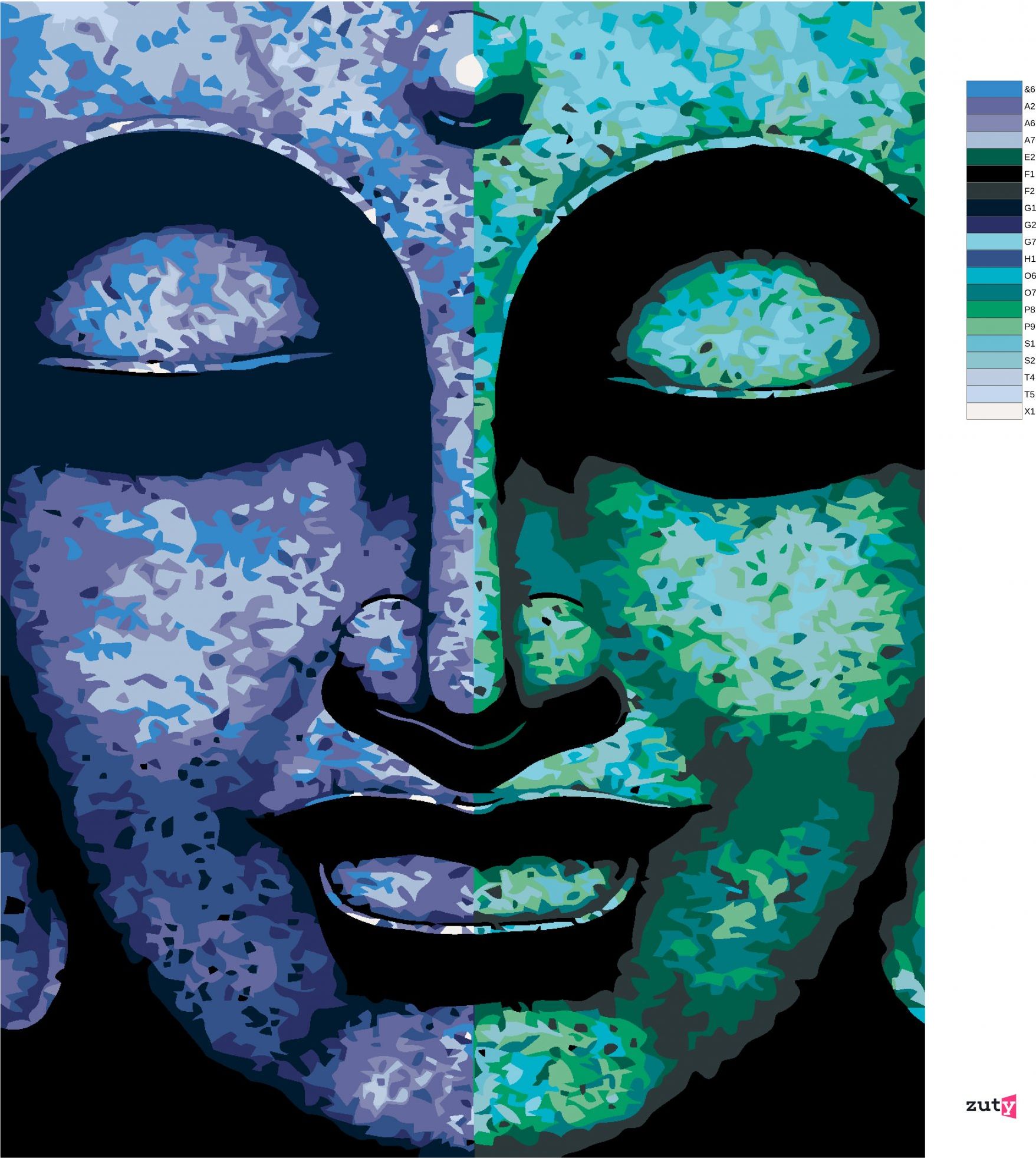 zuty Malování podle čísel - DVOUBAREVNÝ BUDDHA - Rozměr: 40x50 cm, Rámování: Varianta: vypnuté plátno na rám - obrázek 8