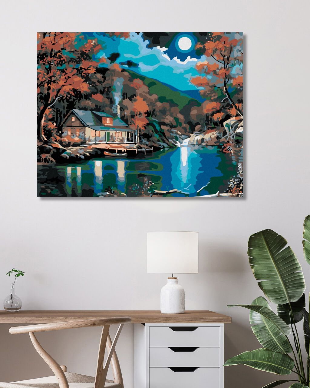 zuty Malování podle čísel - CHATKA U JEZERA - Rozměr: 40x50 cm, Rámování: Varianta: vypnuté plátno na rám - obrázek 10