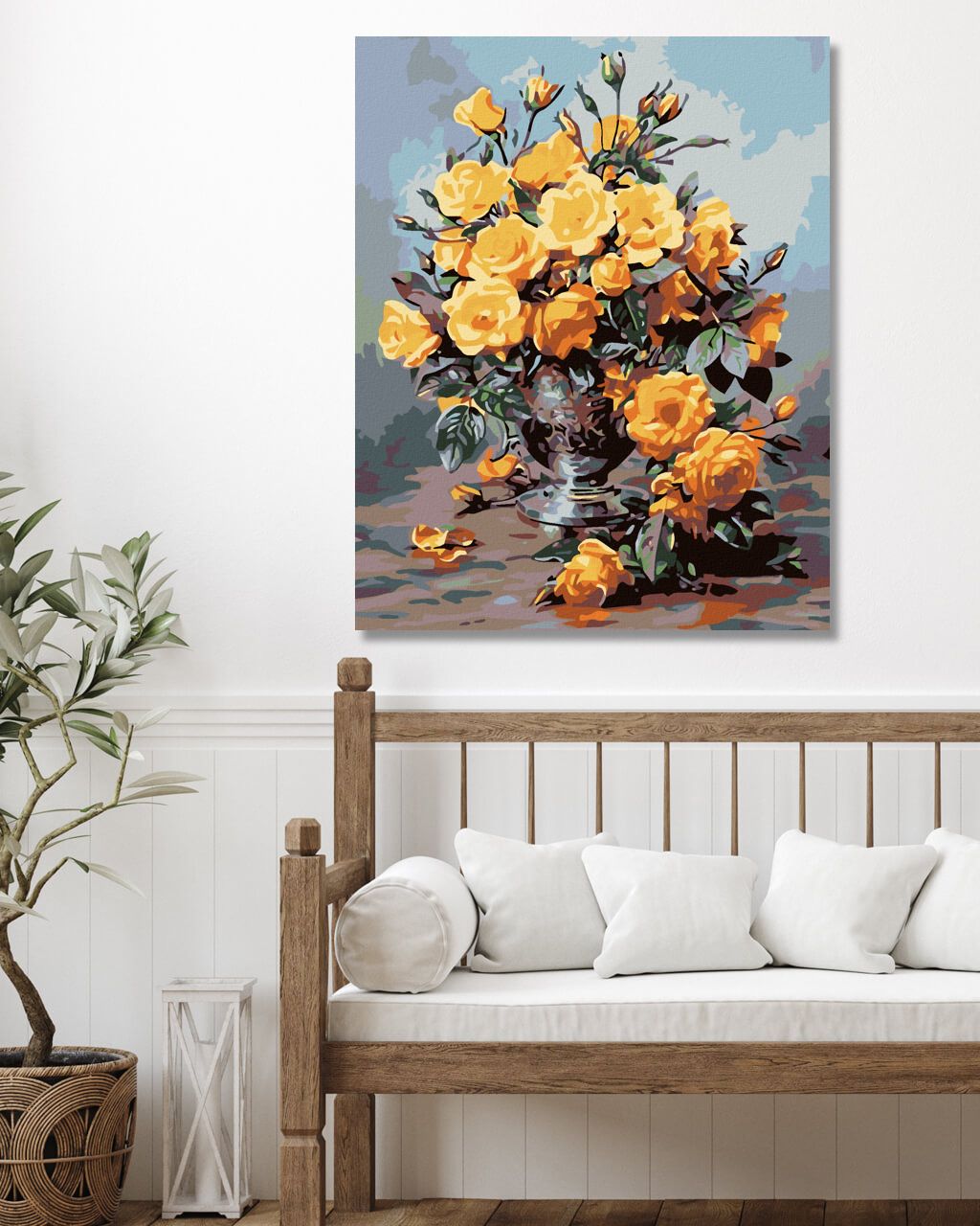 zuty Malování podle čísel - ŽLUTÉ RŮŽE - Rozměr: 40x50 cm, Rámování: Varianta: bez rámu a bez vypnutí plátna - obrázek 4