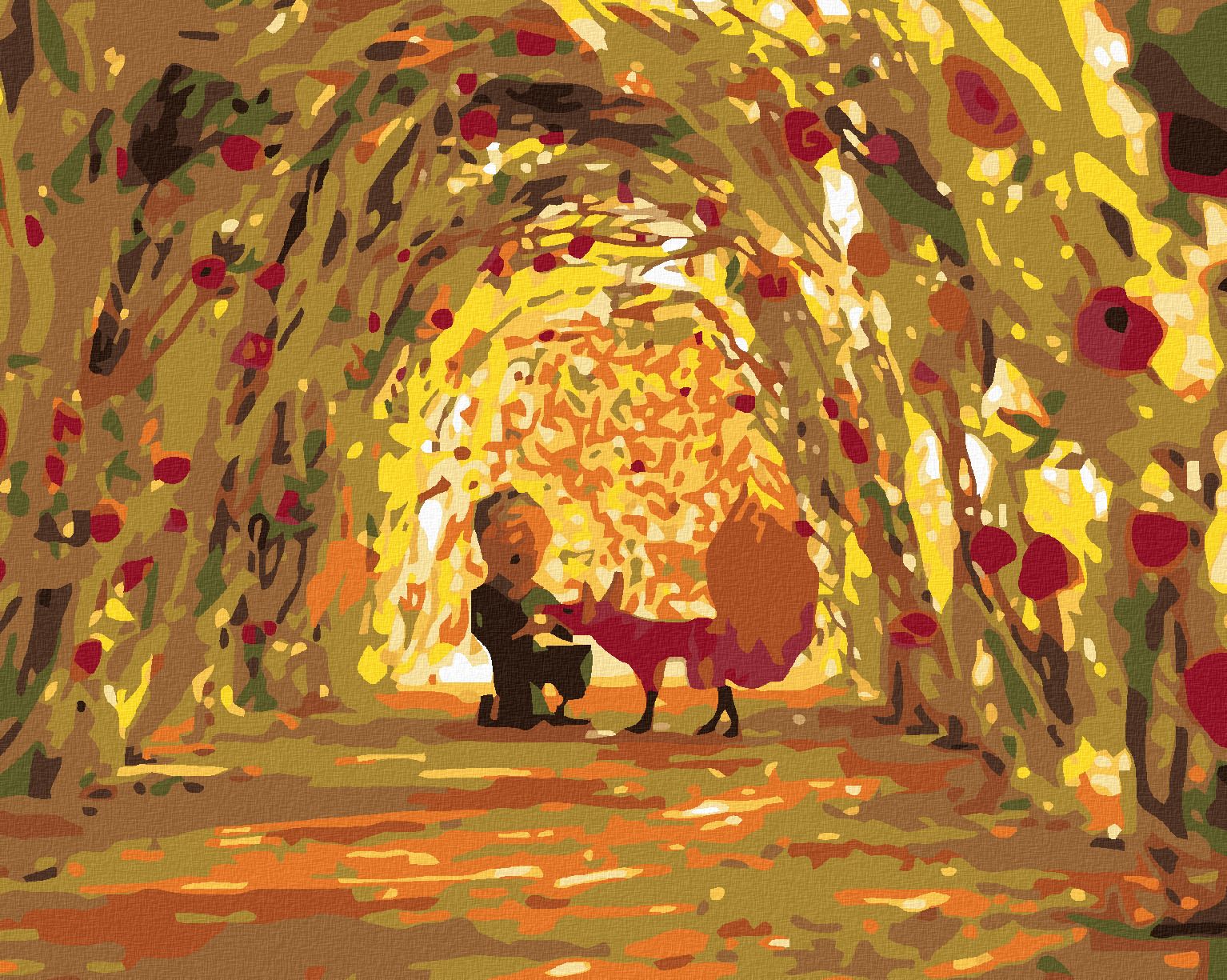 zuty Malování podle čísel - MALÝ PRINC V TUNELU Z RŮŽÍ - Rozměr: 40x50 cm, Rámování: Varianta: bez rámu a bez vypnutí plátna - obrázek 1