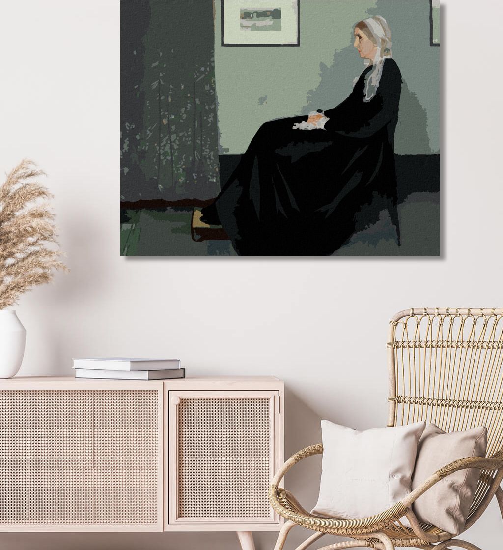 zuty Malování podle čísel - WHISTLEROVA MATKA (J. MCNEILL WHISTLER) - Rozměr: 40x50 cm, Rámování: Varianta: bez rámu a bez vypnutí plátna - obrázek 2