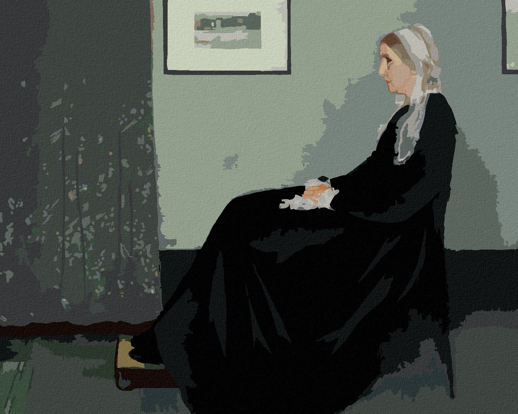 zuty Malování podle čísel - WHISTLEROVA MATKA (J. MCNEILL WHISTLER) - Rozměr: 40x50 cm, Rámování: Varianta: vypnuté plátno na rám - obrázek 1