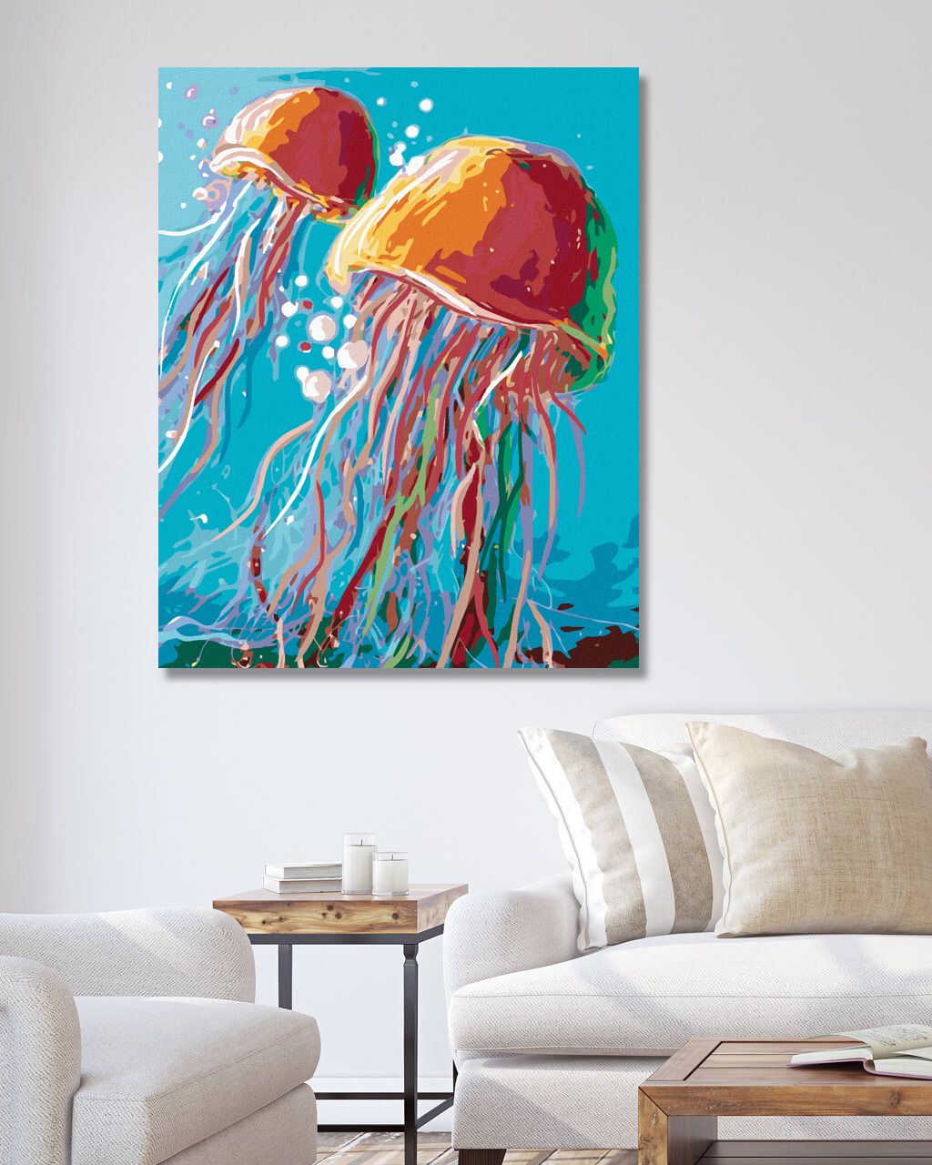 zuty Malování podle čísel - MEDŮZY - Rozměr: 40x50 cm, Rámování: Varianta: bez rámu a bez vypnutí plátna - obrázek 5