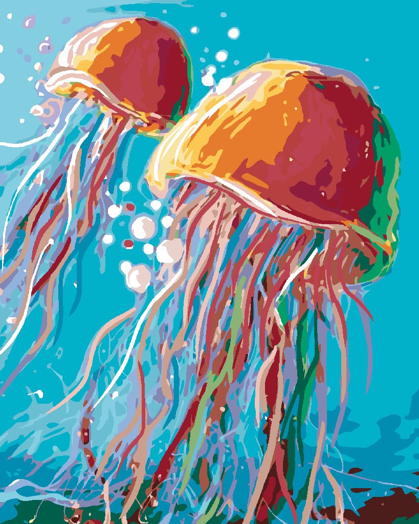 zuty Malování podle čísel - MEDŮZY - Rozměr: 40x50 cm, Rámování: Varianta: bez rámu a bez vypnutí plátna - obrázek 9