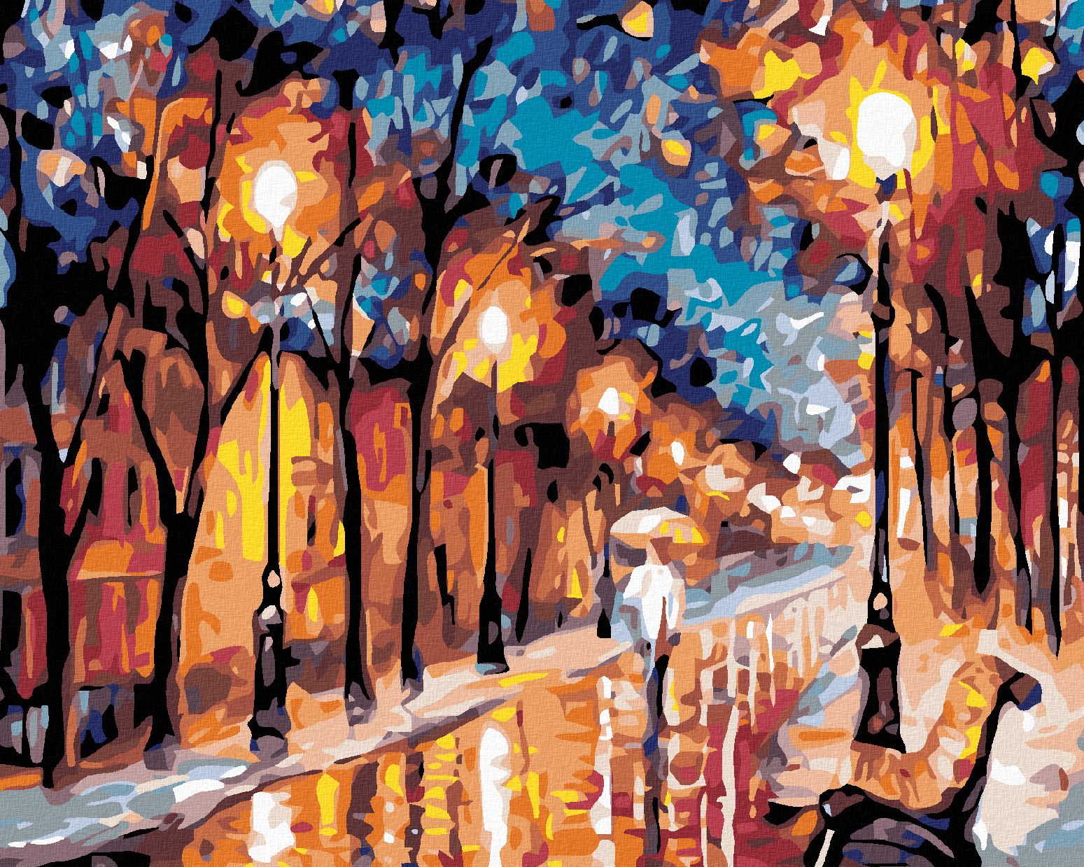 zuty Malování podle čísel - VEČERNÍ ULICE - Rozměr: 40x50 cm, Rámování: Varianta: vypnuté plátno na rám - obrázek 1