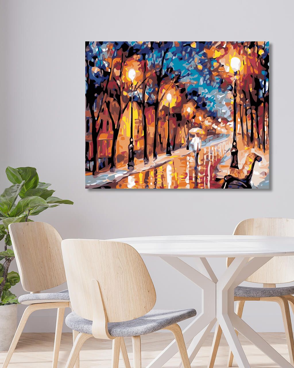 zuty Malování podle čísel - VEČERNÍ ULICE - Rozměr: 40x50 cm, Rámování: Varianta: vypnuté plátno na rám - obrázek 2