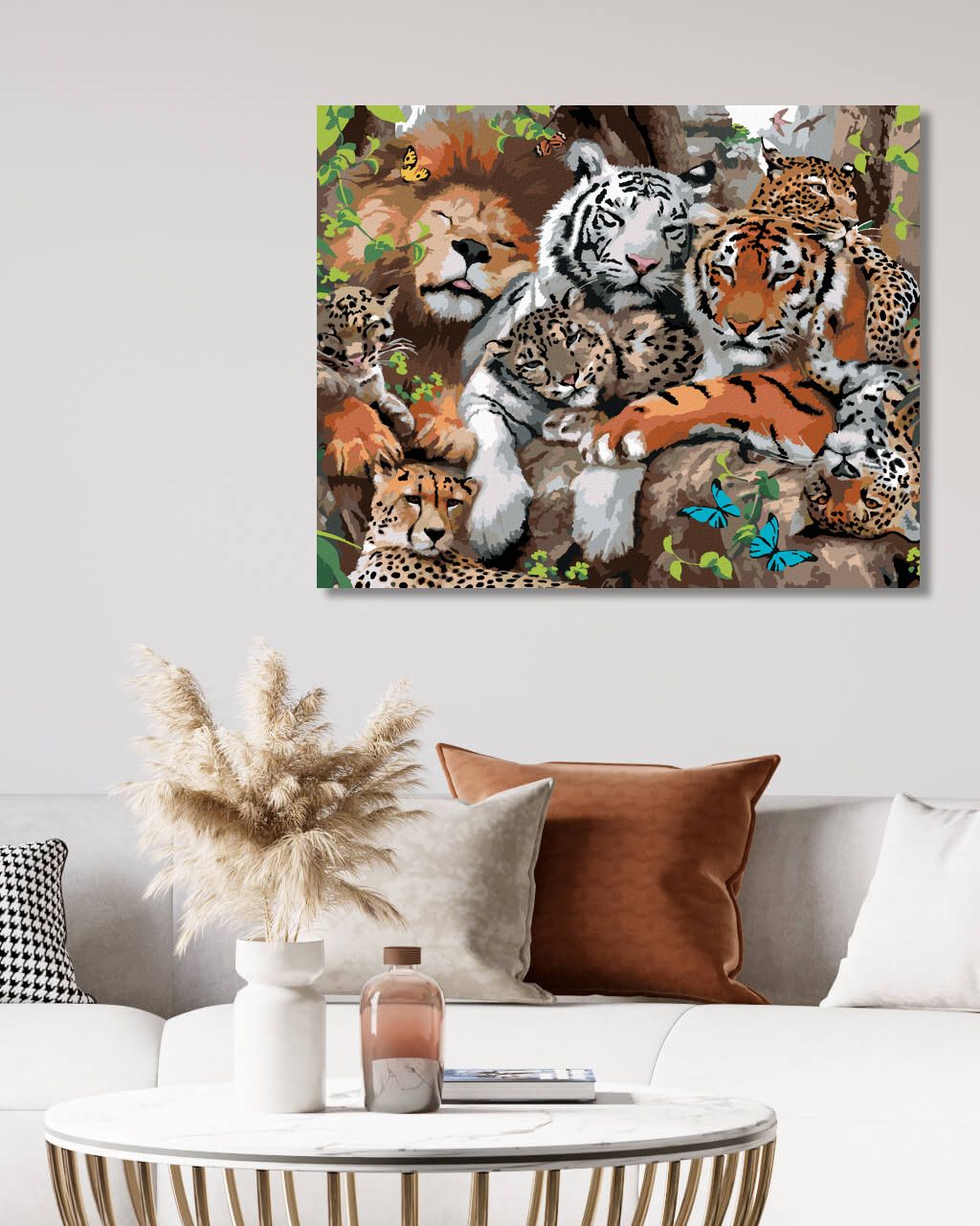 zuty Malování podle čísel - LEV, TYGŘI A DALŠÍ KOČKOVITÉ ŠELMY (HOWARD ROBINSON) - Rozměr: 40x50 cm, Rámování: Varianta: bez rámu a bez vypnutí plátna - obrázek 4