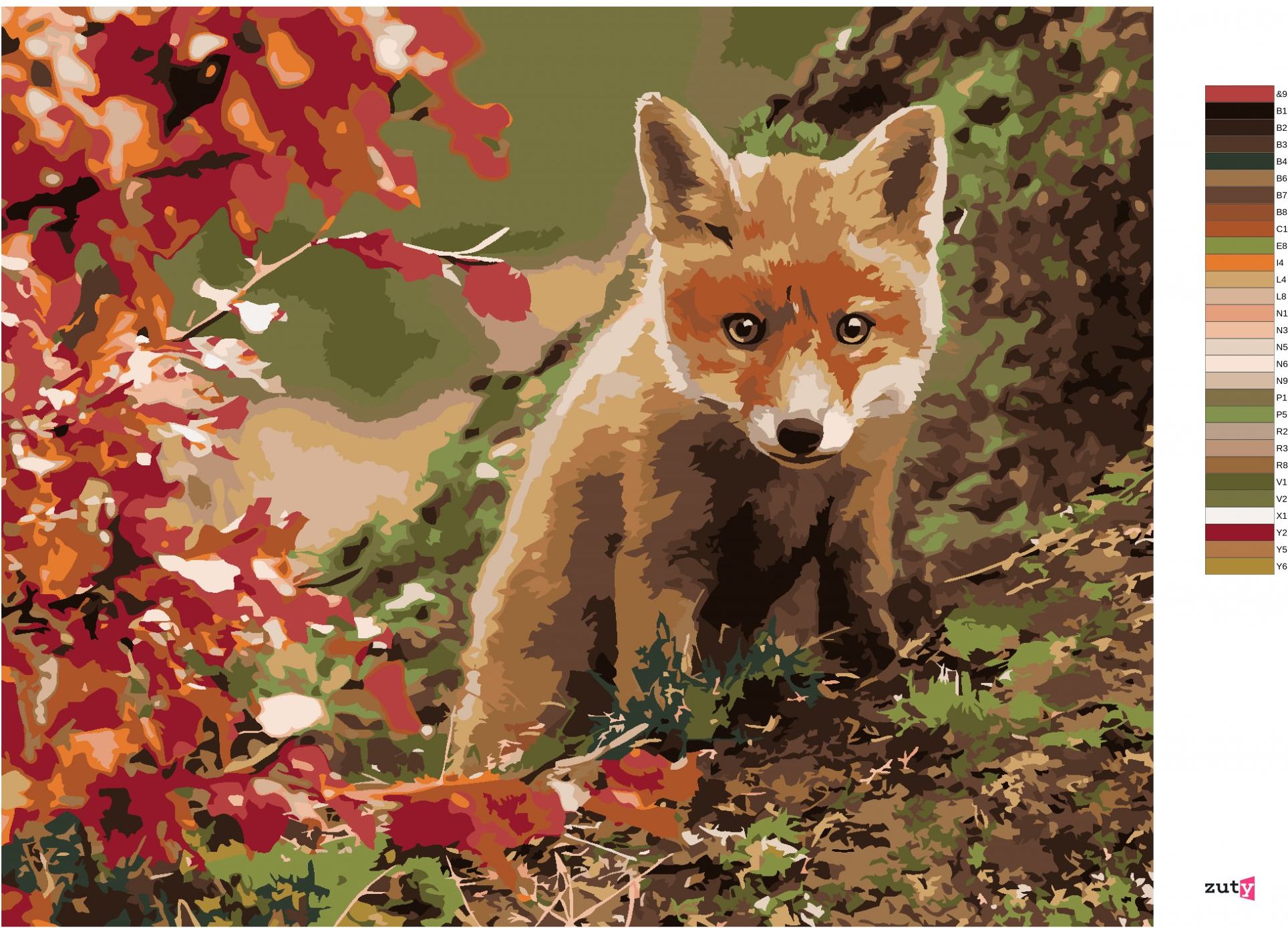 zuty Malování podle čísel - MALÁ LIŠKA - Rozměr: 40x50 cm, Rámování: Varianta: bez rámu a bez vypnutí plátna - obrázek 4
