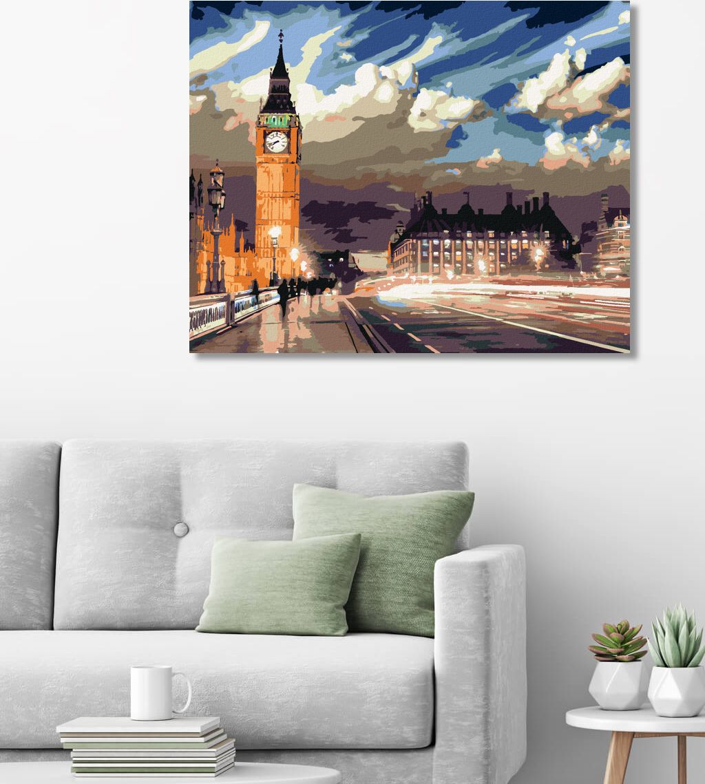 zuty Malování podle čísel - SOUMRAK NAD LONDÝNEM - Rozměr: 40x50 cm, Rámování: Varianta: bez rámu a bez vypnutí plátna - obrázek 8