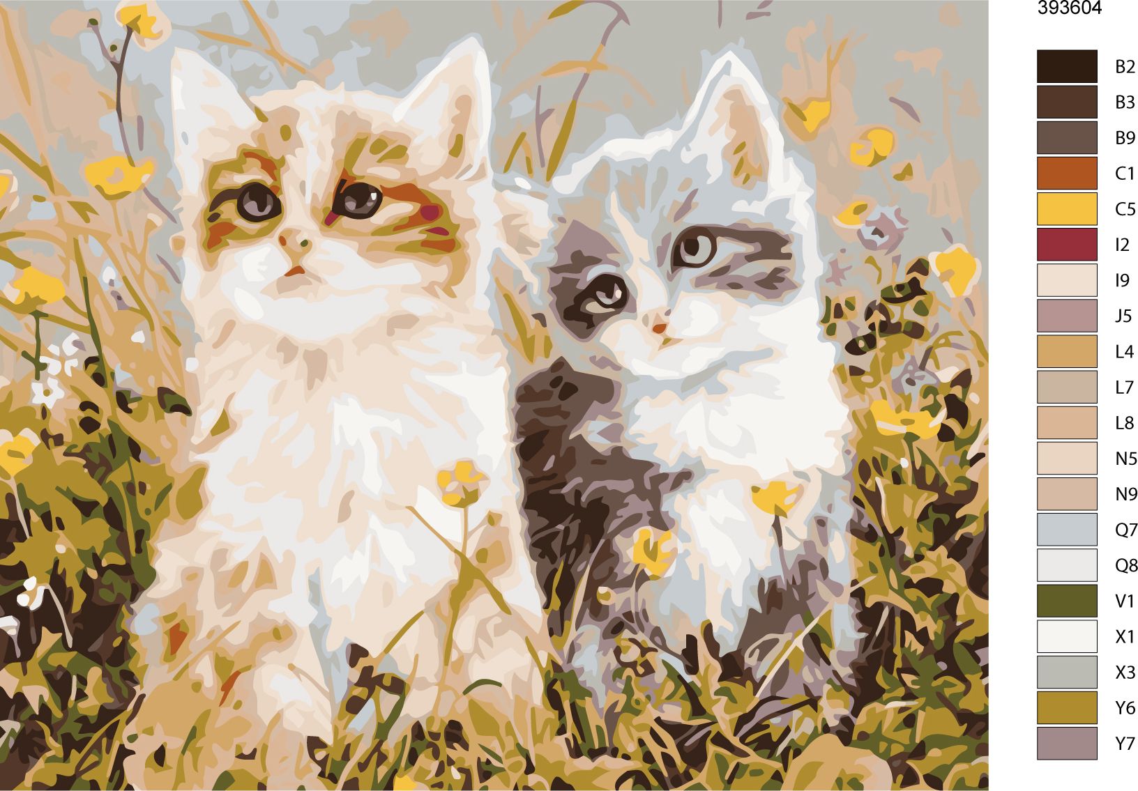 zuty Malování podle čísel - KOŤATA A LUČNÍ KVÍTÍ - Rozměr: 40x50 cm, Rámování: Varianta: bez rámu a bez vypnutí plátna - obrázek 8