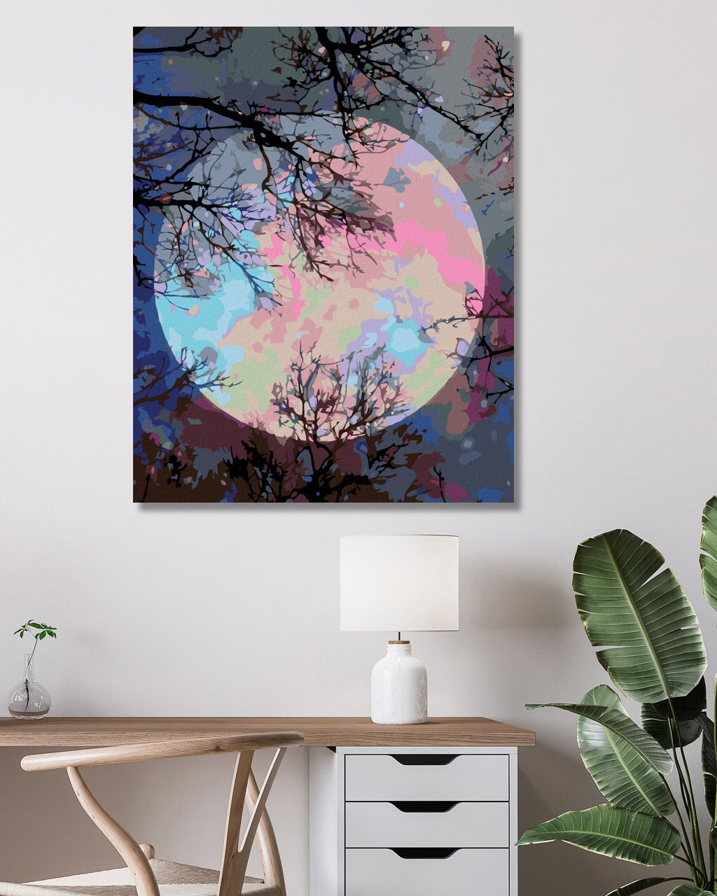 zuty Malování podle čísel - BAREVNÝ MĚSÍC - Rozměr: 40x50 cm, Rámování: Varianta: vypnuté plátno na rám - obrázek 5