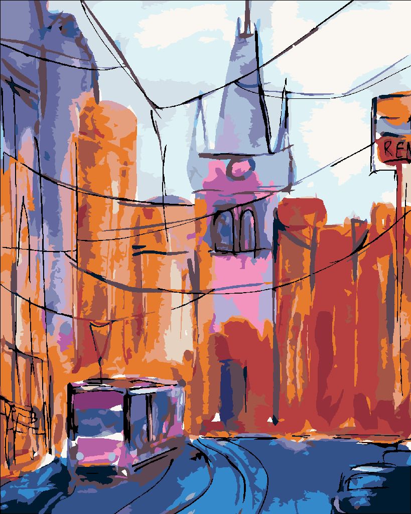 zuty Malování podle čísel - PRAHA PRAŠNÁ BRÁNA - Rozměr: 40x50 cm, Rámování: Varianta: bez rámu a bez vypnutí plátna - obrázek 5
