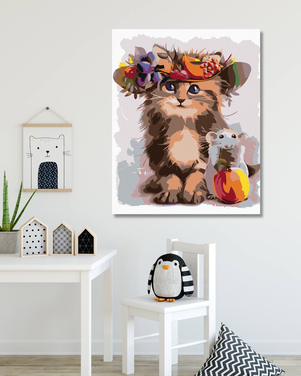 zuty Malování podle čísel - JAKO KOČKA A MYŠ - Rozměr: 40x50 cm, Rámování: Varianta: vypnuté plátno na rám - obrázek 9