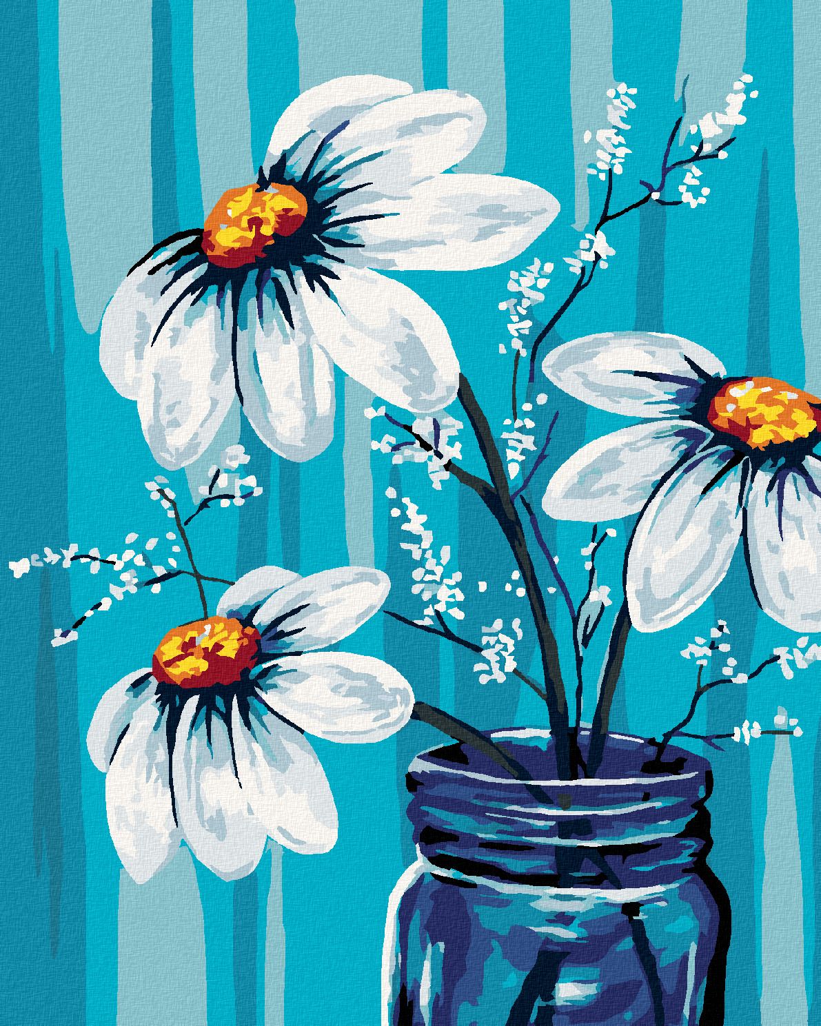 zuty Malování podle čísel - KOPRETINY VE SKLENICI - Rozměr: 40x50 cm, Rámování: Varianta: vypnuté plátno na rám - obrázek 1