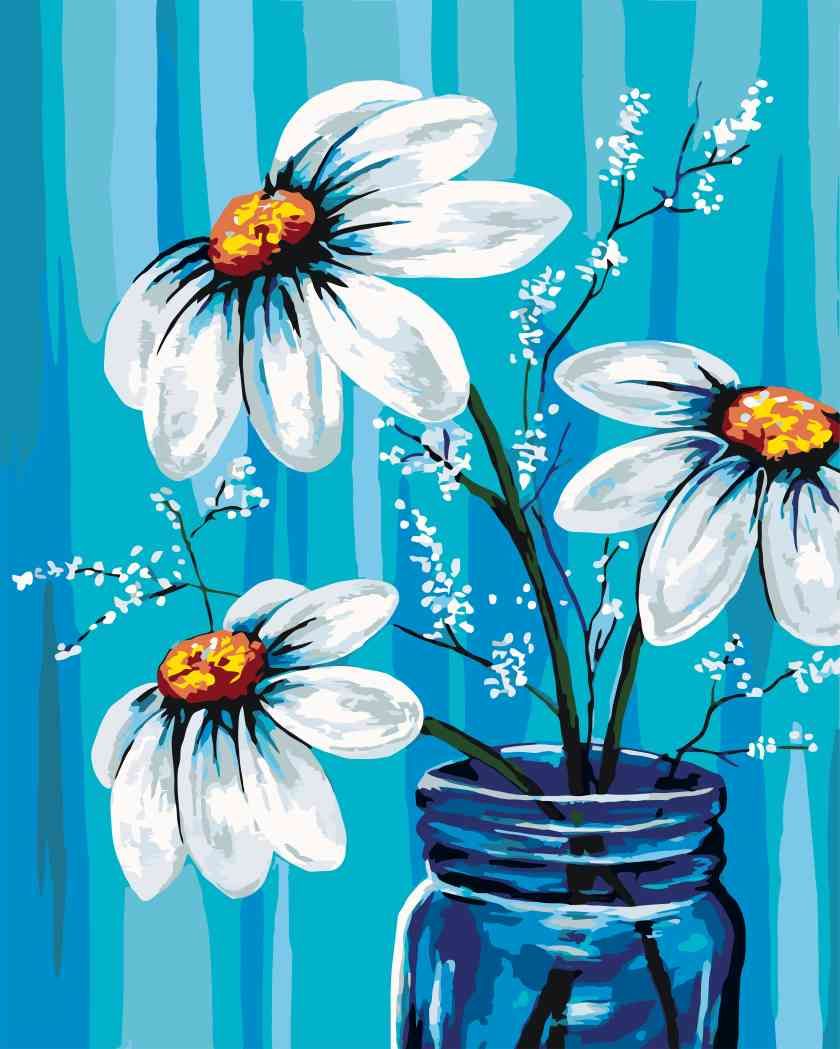 zuty Malování podle čísel - KOPRETINY VE SKLENICI - Rozměr: 40x50 cm, Rámování: Varianta: vypnuté plátno na rám - obrázek 2