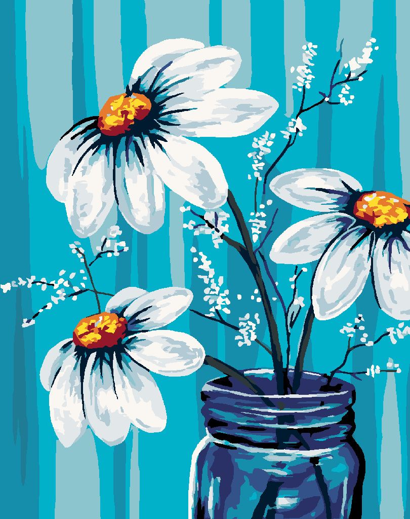 zuty Malování podle čísel - KOPRETINY VE SKLENICI - Rozměr: 40x50 cm, Rámování: Varianta: vypnuté plátno na rám - obrázek 8
