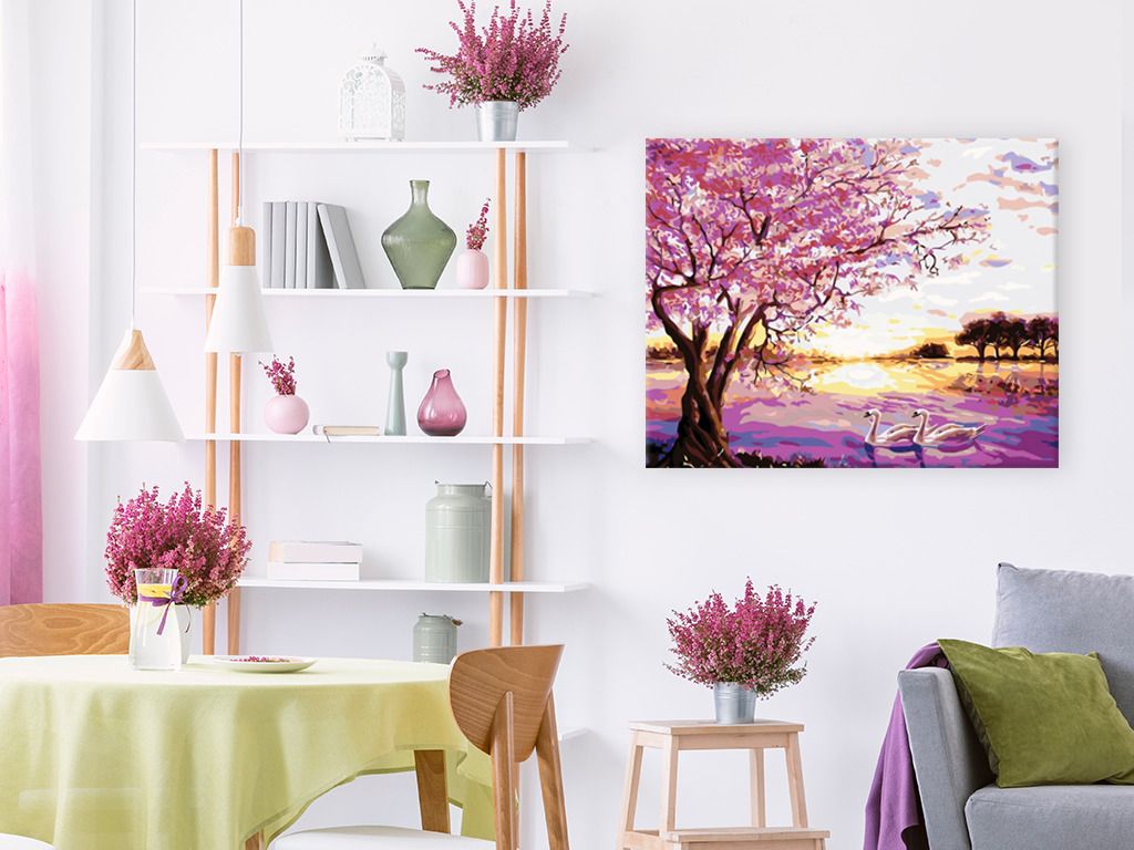 zuty Malování podle čísel - LABUTĚ - Rozměr: 40x50 cm, Rámování: Varianta: bez rámu a bez vypnutí plátna - obrázek 2