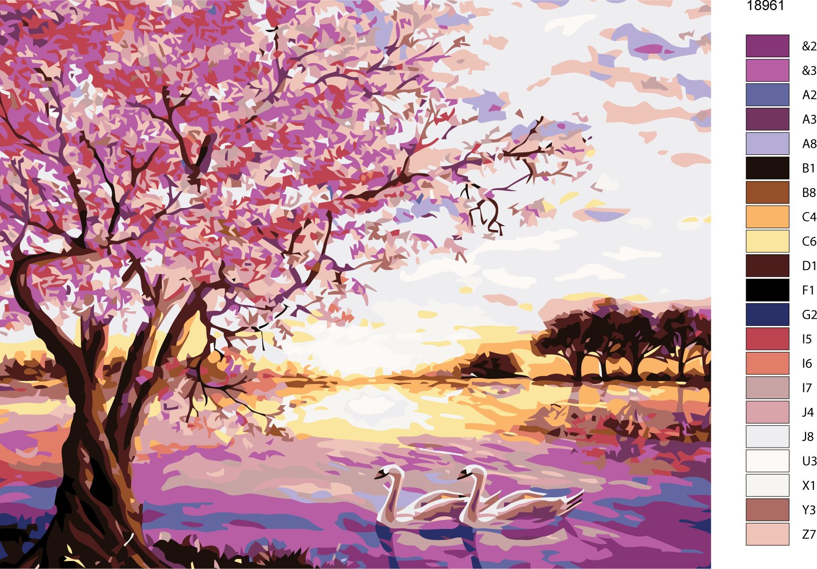 zuty Malování podle čísel - LABUTĚ - Rozměr: 40x50 cm, Rámování: Varianta: bez rámu a bez vypnutí plátna - obrázek 16