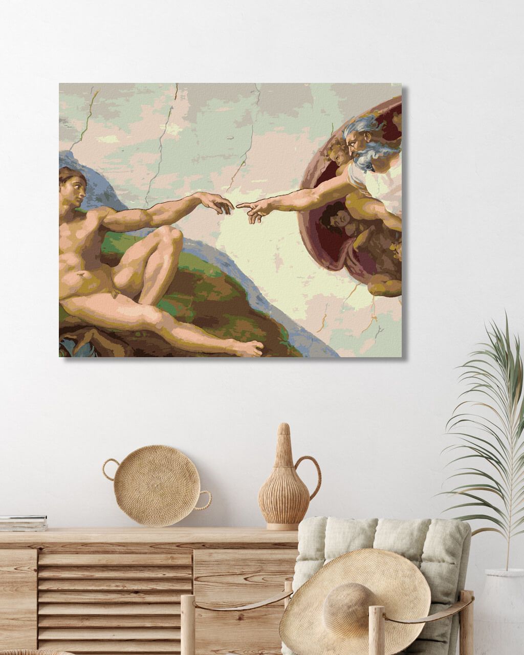 zuty Malování podle čísel - STVOŘENÍ ADAMA (MICHELANGELO) - Rozměr: 40x50 cm, Rámování: Varianta: bez rámu a bez vypnutí plátna - obrázek 8