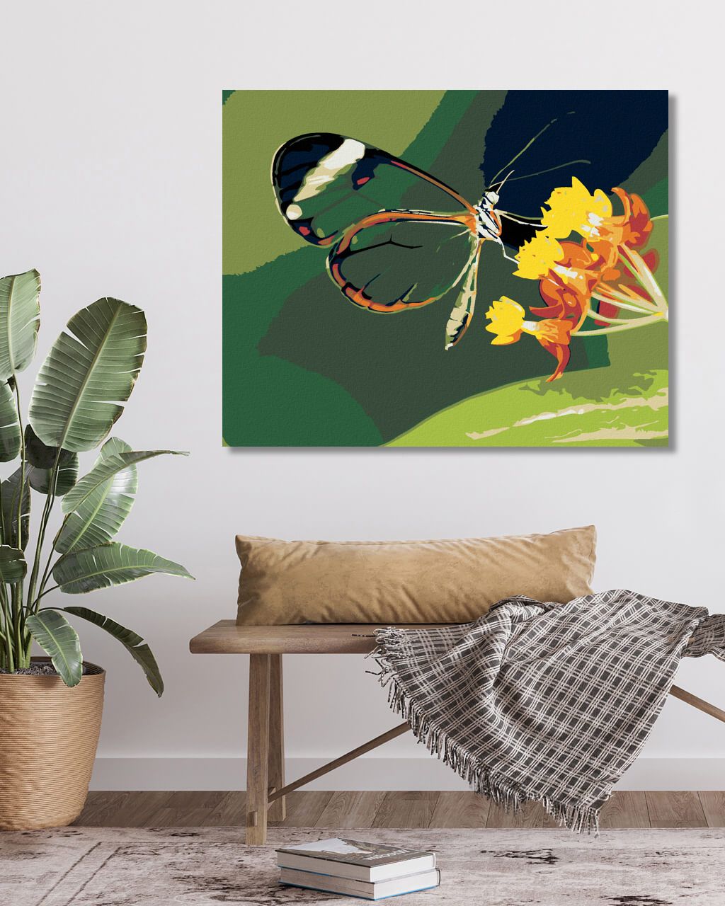zuty Malování podle čísel - MOTÝL A KVĚTINY - Rozměr: 40x50 cm, Rámování: Varianta: bez rámu a bez vypnutí plátna - obrázek 8