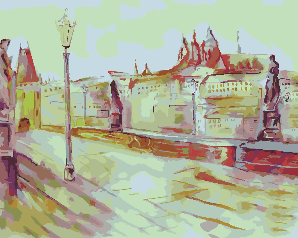 zuty Malování podle čísel - ABSTRAKTNÍ KARLŮV MOST - Rozměr: 40x50 cm, Rámování: Varianta: vypnuté plátno na rám - obrázek 5