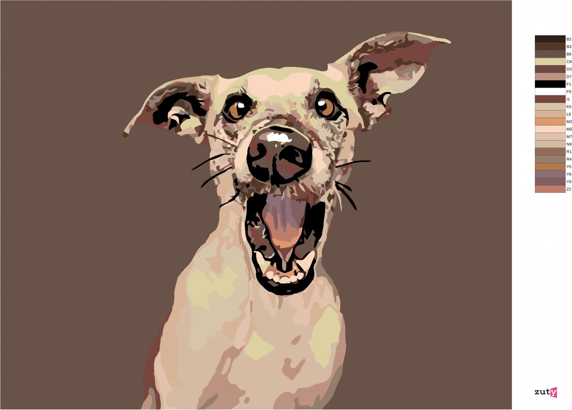 zuty Malování podle čísel - PŘEKVAPENÝ PES - Rozměr: 40x50 cm, Rámování: Varianta: vypnuté plátno na rám - obrázek 7