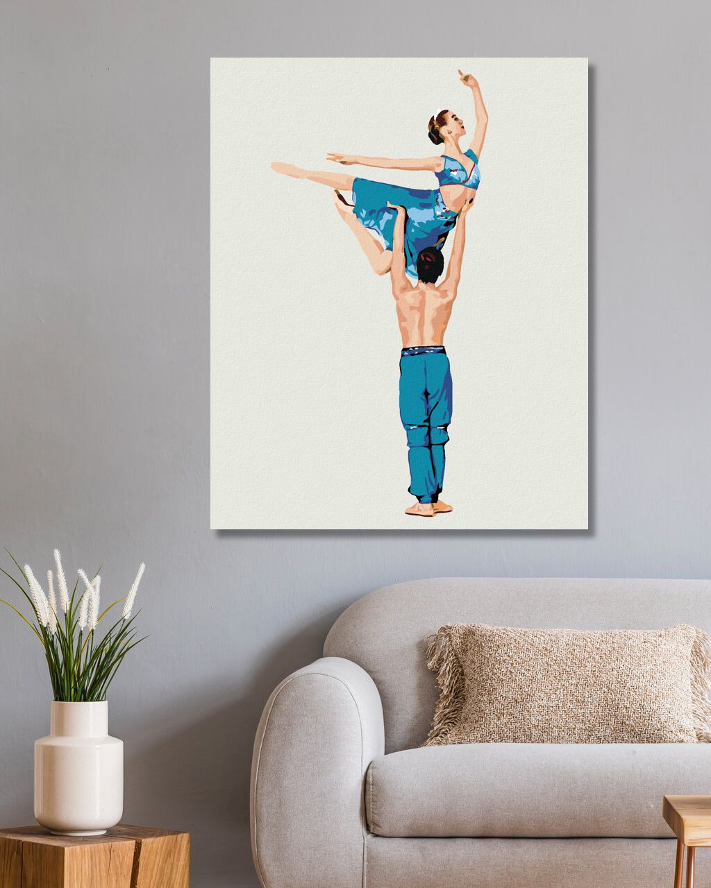 zuty Malování podle čísel - TANEČNÍ MODRÝ PÁR - Rozměr: 40x50 cm, Rámování: Varianta: vypnuté plátno na rám - obrázek 7