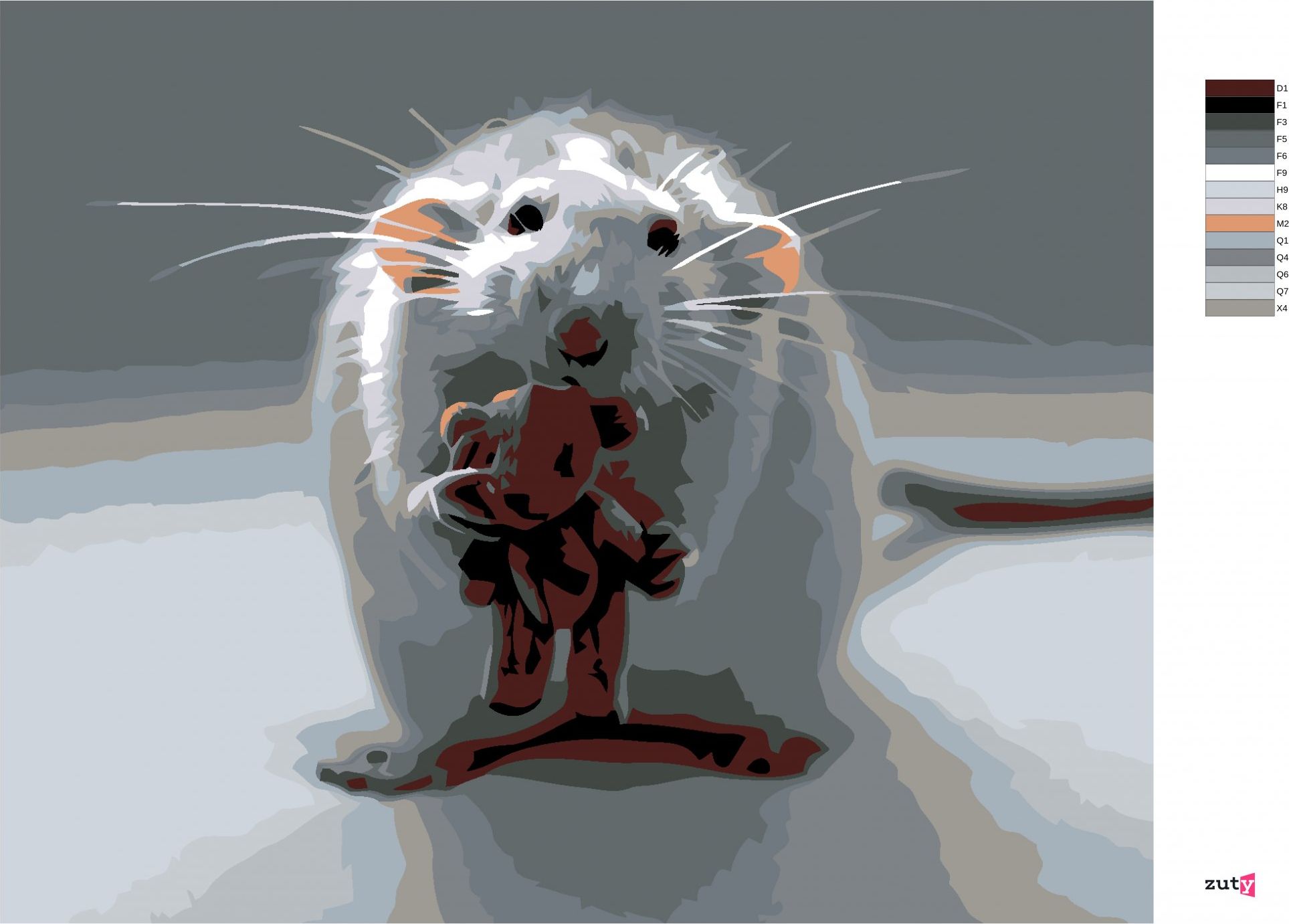zuty Malování podle čísel - BÍLÁ MYŠKA S MÉĎOU - Rozměr: 40x50 cm, Rámování: Varianta: vypnuté plátno na rám - obrázek 3